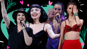 Collage de javiera contador, denise rosenthal, francisca valenzuela y mon laferte