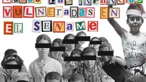 Collage con fotos de niños que dice "justicia para todas las infancias vulneradas en el sename"