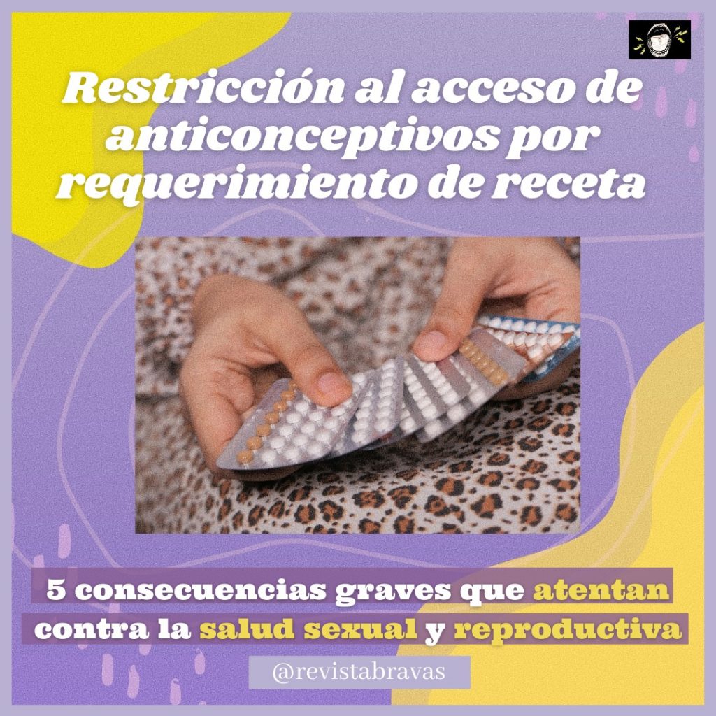 Gráfica de Revista Bravas por restricción al acceso de anticonceptivos por requerimiento de receta